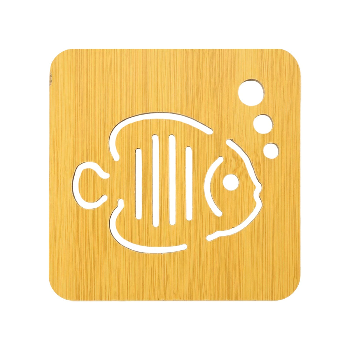 Square Wooden Coaster With Cut Out Design For Tea And Coffee (1 Pc)