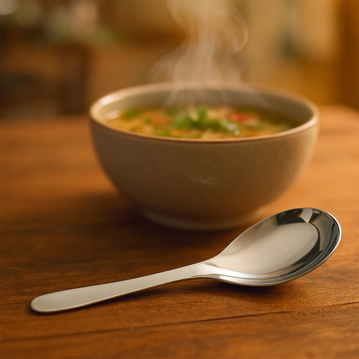 Apex Premium Stainless Steel Soup Spoon Set  6 Pieces