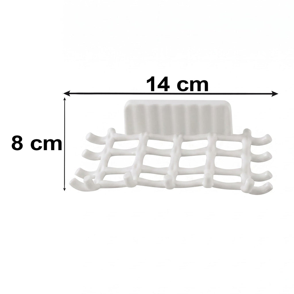 Plastic Wall Mount Soap Dish With Drainage Rack For Bathroom And Kitchen (1 Pc)