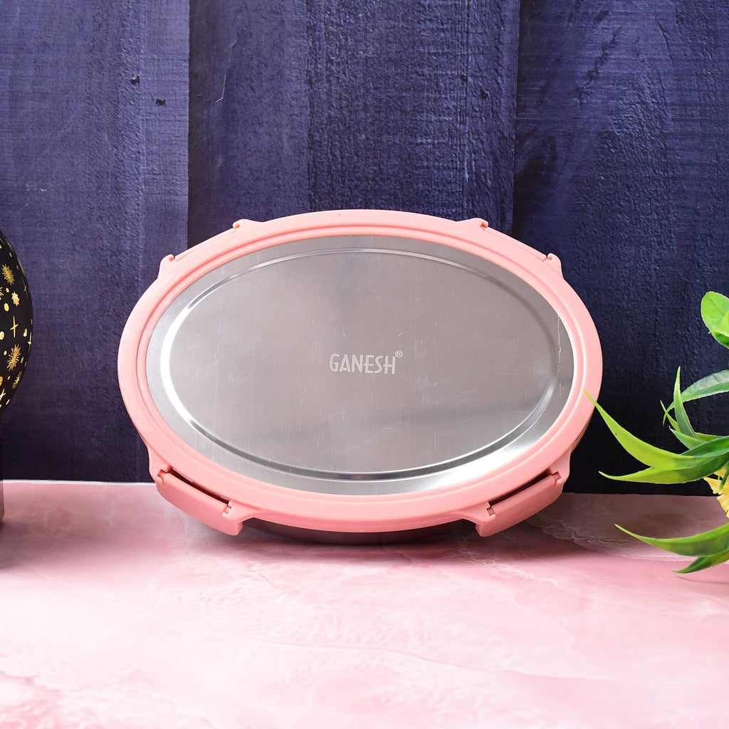 Ganesh Classy 2-piece Stainless Steel Lunch Box Set