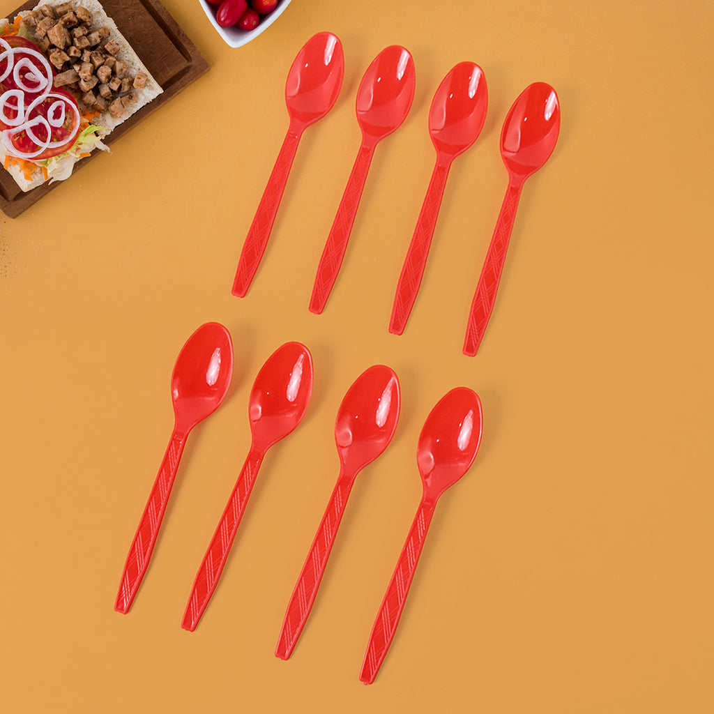 Reusable Home Dining Plastic Spoons (8 Pc)